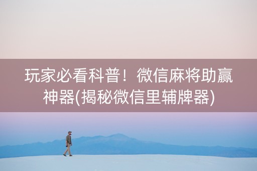 玩家必看科普！微信麻将助赢神器(揭秘微信里辅牌器)