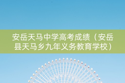 安岳天马中学高考成绩（安岳县天马乡九年义务教育学校）