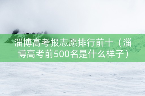淄博高考报志愿排行前十（淄博高考前500名是什么样子）