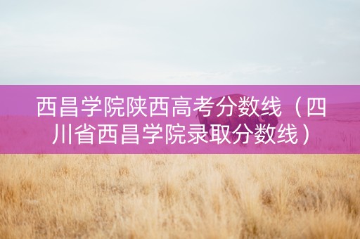 西昌学院陕西高考分数线（四川省西昌学院录取分数线）
