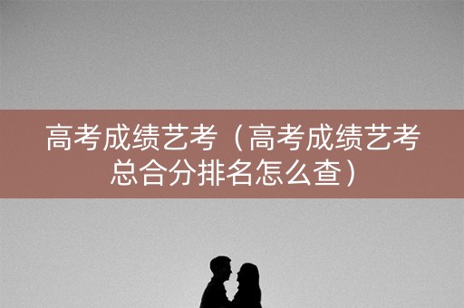 高考成绩艺考（高考成绩艺考总合分排名怎么查）