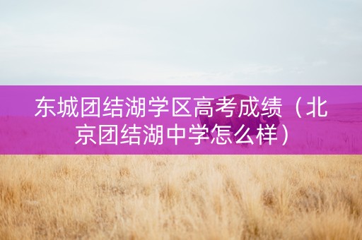 东城团结湖学区高考成绩(北京团结湖中学怎么样) 东城团结湖学区高考成绩(北京团结湖中学怎么样)