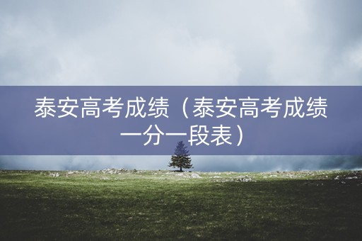 泰安高考成绩（泰安高考成绩一分一段表）