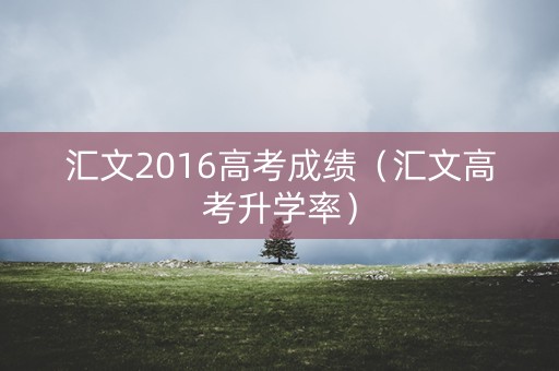 汇文2016高考成绩（汇文高考升学率）