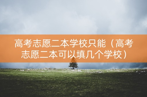 高考志愿二本学校只能（高考志愿二本可以填几个学校）