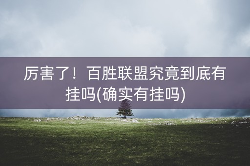 厉害了！百胜联盟究竟到底有挂吗(确实有挂吗)