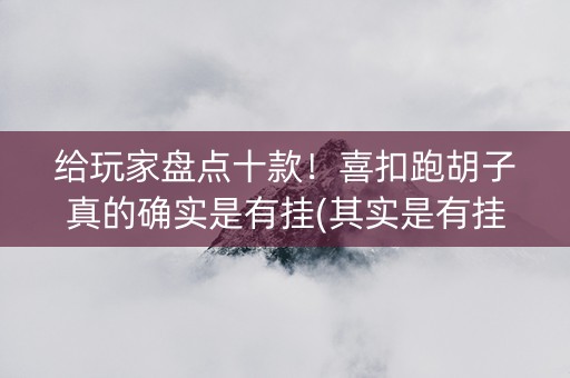 给玩家盘点十款！喜扣跑胡子真的确实是有挂(其实是有挂确实有挂)
