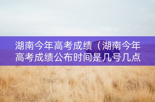 湖南今年高考成绩（湖南今年高考成绩公布时间是几号几点）