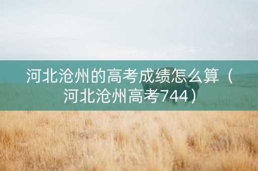 河北沧州的高考成绩怎么算（河北沧州高考744）