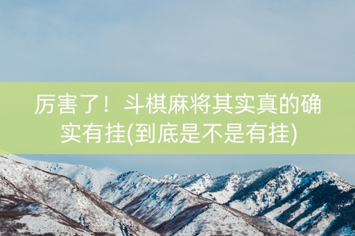 厉害了！斗棋麻将其实真的确实有挂(到底是不是有挂)