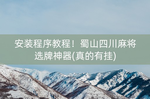 安装程序教程！蜀山四川麻将选牌神器(真的有挂)
