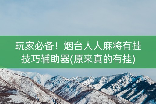 玩家必备！烟台人人麻将有挂技巧辅助器(原来真的有挂)