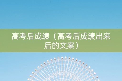 高考后成绩（高考后成绩出来后的文案）