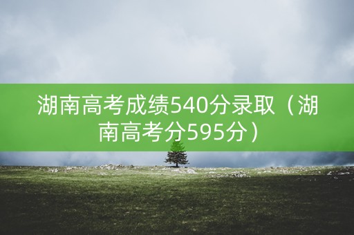 湖南高考成绩540分录取（湖南高考分595分）