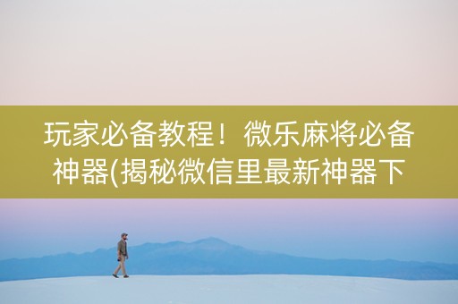 玩家必备教程！微乐麻将必备神器(揭秘微信里最新神器下载)