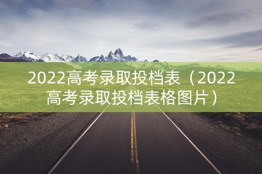 2022高考录取投档表（2022高考录取投档表格图片）