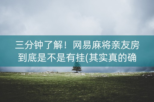 三分钟了解！网易麻将亲友房到底是不是有挂(其实真的确实有挂)