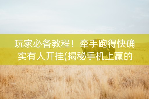 玩家必备教程！牵手跑得快确实有人开挂(揭秘手机上赢的诀窍)