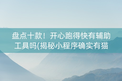 盘点十款！开心跑得快有辅助工具吗(揭秘小程序确实有猫腻)