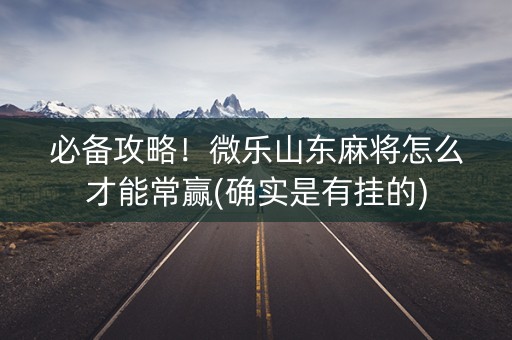 必备攻略！微乐山东麻将怎么才能常赢(确实是有挂的)