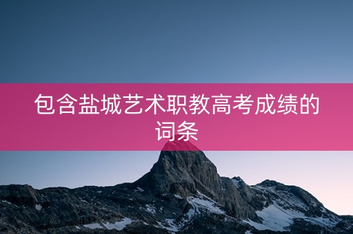 包含盐城艺术职教高考成绩的词条