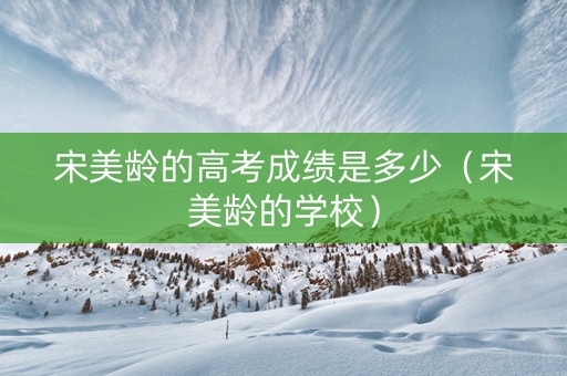 宋美龄的高考成绩是多少（宋美龄的学校）