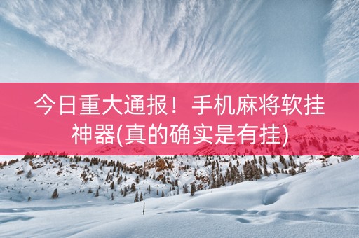今日重大通报！手机麻将软挂神器(真的确实是有挂)