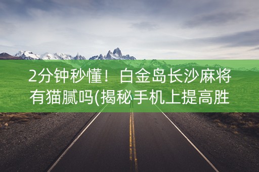 2分钟秒懂！白金岛长沙麻将有猫腻吗(揭秘手机上提高胜率)