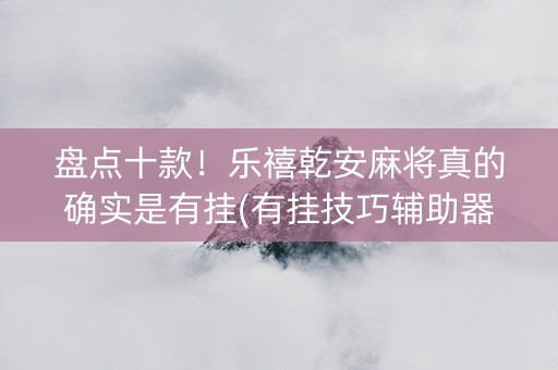 盘点十款！乐禧乾安麻将真的确实是有挂(有挂技巧辅助器)