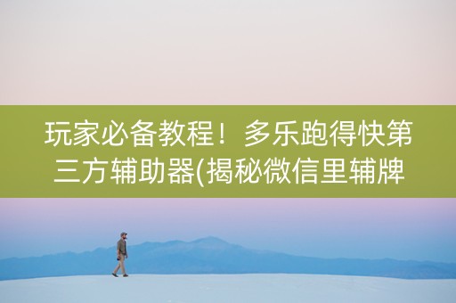 玩家必备教程！多乐跑得快第三方辅助器(揭秘微信里辅牌器)