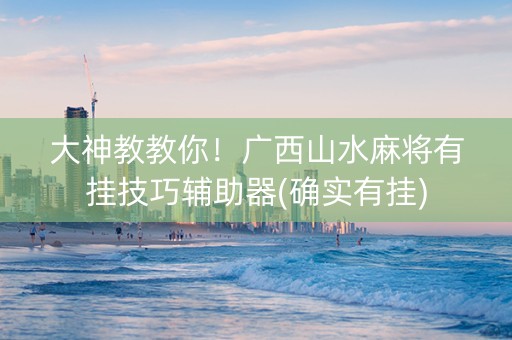 大神教教你！广西山水麻将有挂技巧辅助器(确实有挂)