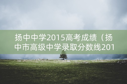 扬中中学2015高考成绩（扬中市高级中学录取分数线2018年）