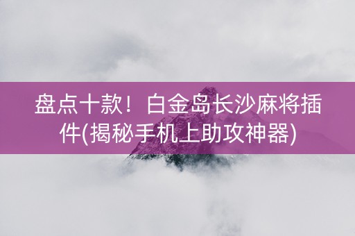 盘点十款！白金岛长沙麻将插件(揭秘手机上助攻神器)