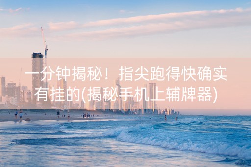 一分钟揭秘！指尖跑得快确实有挂的(揭秘手机上辅牌器)