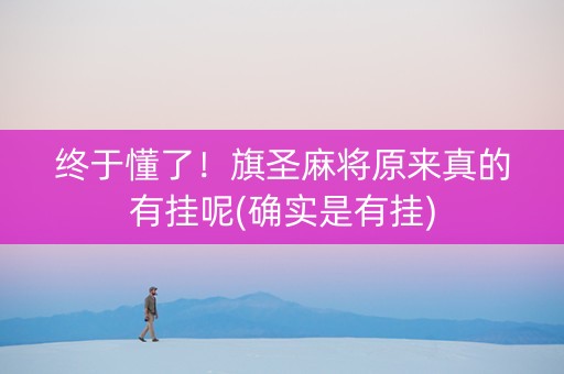 终于懂了！旗圣麻将原来真的有挂呢(确实是有挂)
