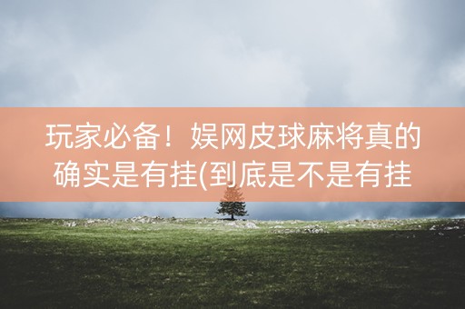 玩家必备！娱网皮球麻将真的确实是有挂(到底是不是有挂)