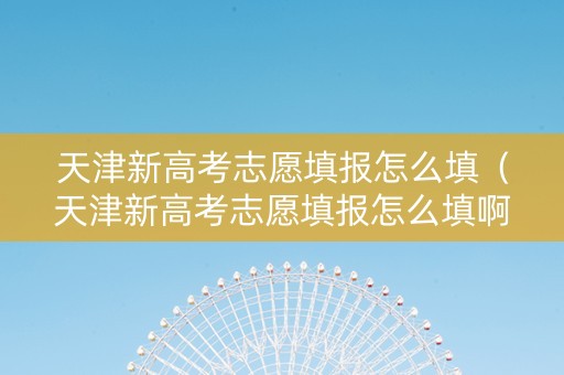 天津新高考志愿填报怎么填（天津新高考志愿填报怎么填啊）