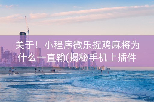 关于！小程序微乐捉鸡麻将为什么一直输(揭秘手机上插件购买)