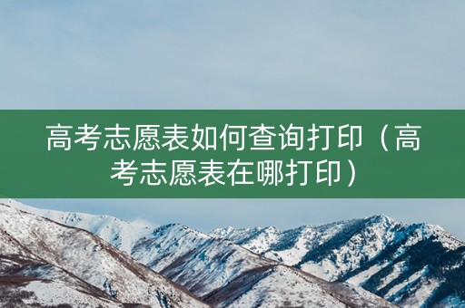 高考志愿表如何查询打印（高考志愿表在哪打印）
