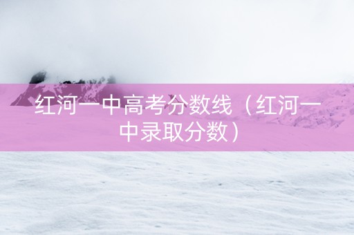 红河一中高考分数线（红河一中录取分数）