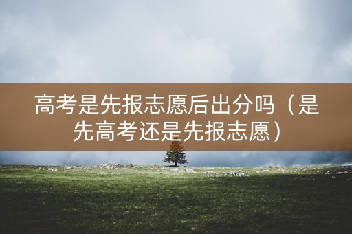 高考是先报志愿后出分吗（是先高考还是先报志愿）