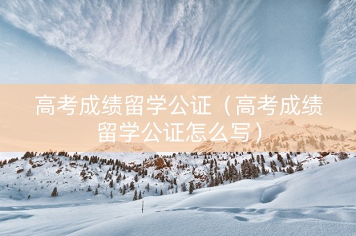 高考成绩留学公证（高考成绩留学公证怎么写）