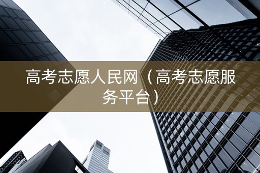 高考志愿人民网（高考志愿服务平台）