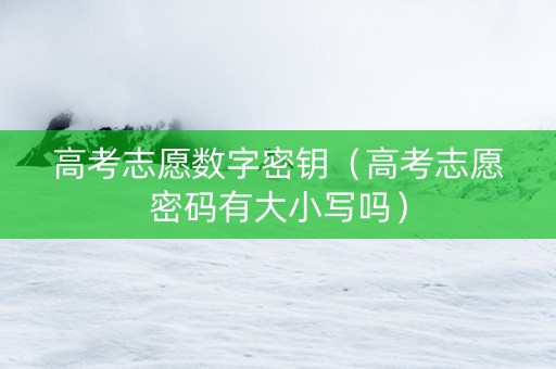 高考志愿数字密钥（高考志愿密码有大小写吗）