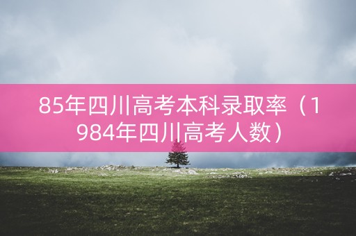 85年四川高考本科录取率（1984年四川高考人数）