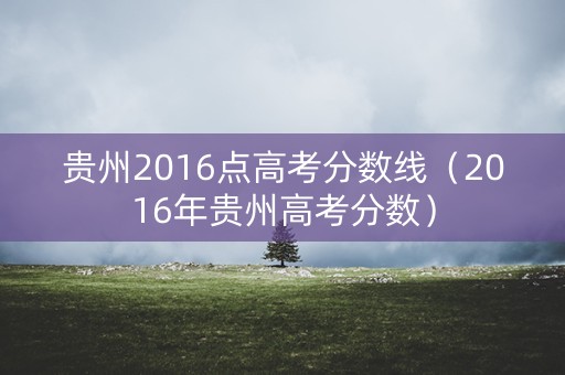贵州2016点高考分数线（2016年贵州高考分数）