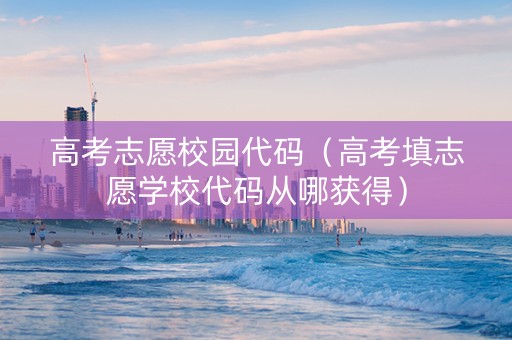 高考志愿校园代码（高考填志愿学校代码从哪获得）