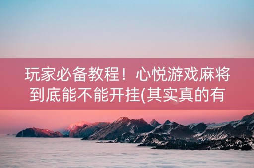 玩家必备教程！心悦游戏麻将到底能不能开挂(其实真的有挂)