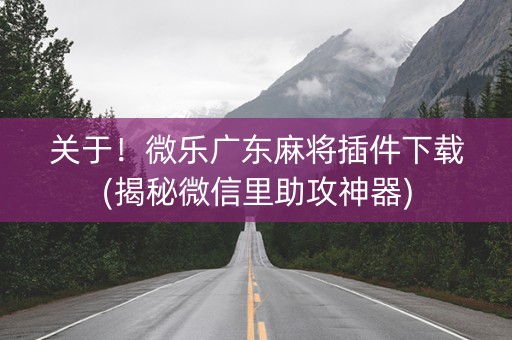 关于！微乐广东麻将插件下载(揭秘微信里助攻神器)