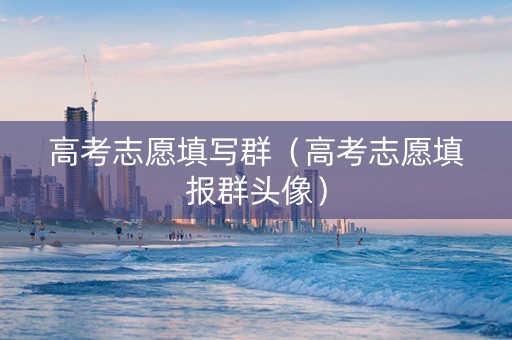 高考志愿填写群（高考志愿填报群头像）